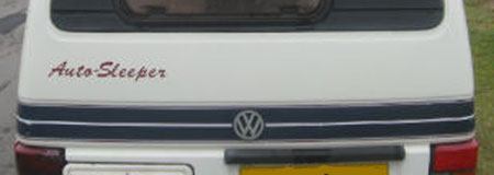 VW T4 Autosleeper Trophy Rear Logo