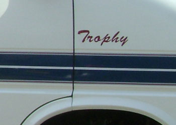VW T4 Autosleeper Trophy Side Logo